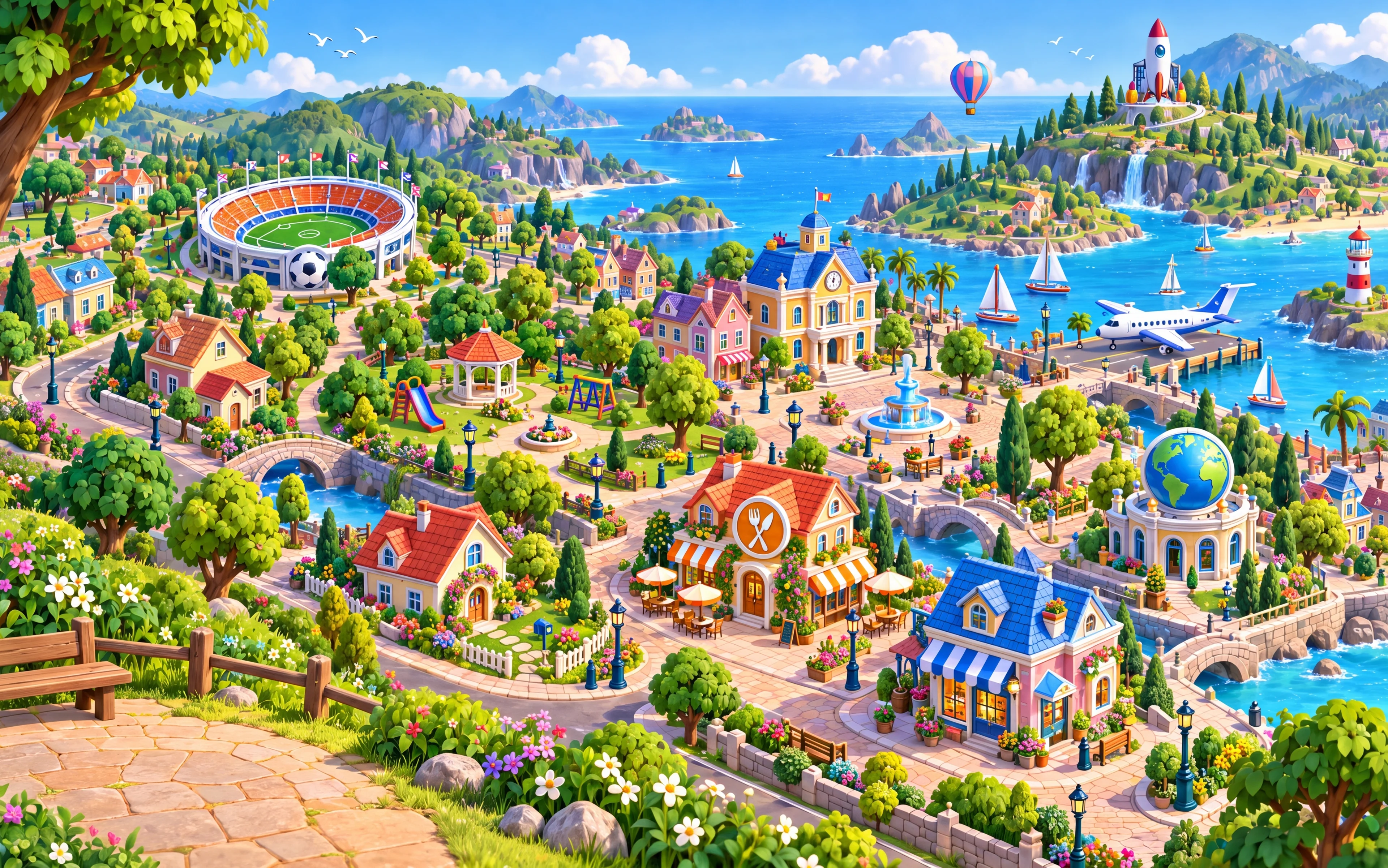 A colorful town full of places to explore